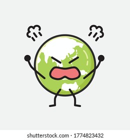 Ilustración del carácter de vector de la Tierra verde