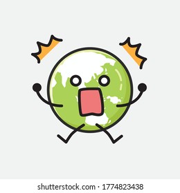 Ilustración del carácter de vector de la Tierra verde