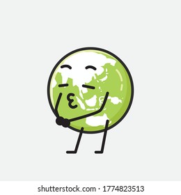 Ilustración del carácter de vector de la Tierra verde