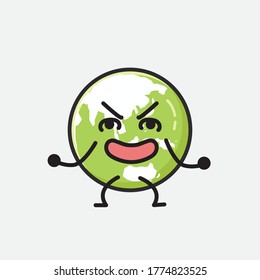 An illustration of Cute Green Earth Vector Character