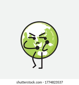 Ilustración del carácter de vector de la Tierra verde