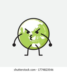 An illustration of Cute Green Earth Vector Character