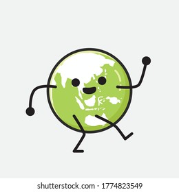 Ilustración del carácter de vector de la Tierra verde