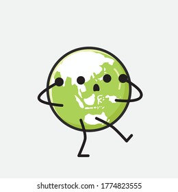 Ilustración del carácter de vector de la Tierra verde
