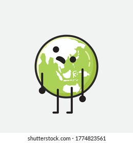 An illustration of Cute Green Earth Vector Character