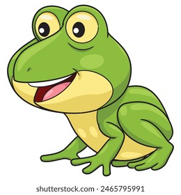 Illustration of a cute green frog.