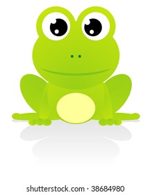 illustration of cute green frog