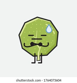 Ilustración del carácter de vector de mascota de árbol verde puro en estilo de diseño plano