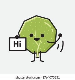 An illustration of Cute Green Tree Mascot Vector Character in Flat Design Style