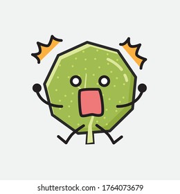 An illustration of Cute Green Tree Mascot Vector Character in Flat Design Style