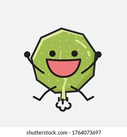 An illustration of Cute Green Tree Mascot Vector Character in Flat Design Style