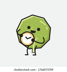 An illustration of Cute Green Tree Mascot Vector Character in Flat Design Style