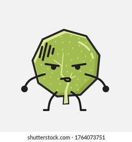 An illustration of Cute Green Tree Mascot Vector Character in Flat Design Style