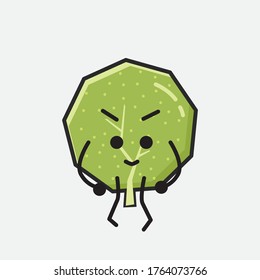 An illustration of Cute Green Tree Mascot Vector Character in Flat Design Style