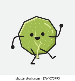 An illustration of Cute Green Tree Mascot Vector Character in Flat Design Style
