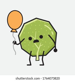 An illustration of Cute Green Tree Mascot Vector Character in Flat Design Style