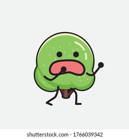 An illustration of Cute Green Tree Mascot Vector Character