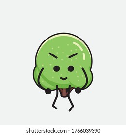 An illustration of Cute Green Tree Mascot Vector Character