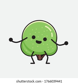 An illustration of Cute Green Tree Mascot Vector Character