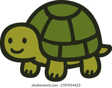 Abbildung einer süßen grünen Schildkröte