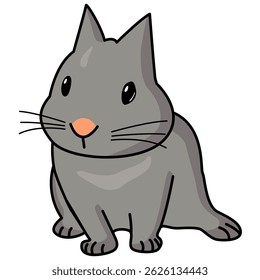 Ilustração de um lindo coelho cinza dos desenhos animados