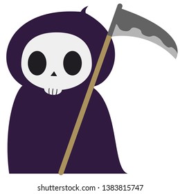 Illustration of a cute grim reaper