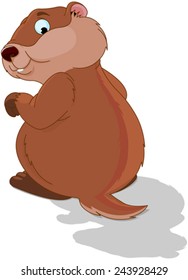 Illustration of a cute groundhog