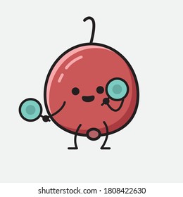 Eine Illustration von Cute Hackberry Fruit Mascot Vector Character