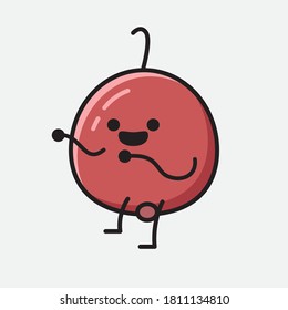 An illustration of Cute Hackberry Fruit Mascot Vector Character