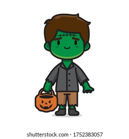 Illustration of cute halloween costume vectorThe Concept of Isolated Technology. Flat Cartoon Style Suitable for Landing Web Pages, Banners, Flyers, Stickers, Cards