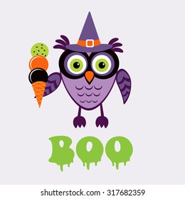 An illustration of cute halloween owl in vector format