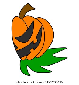 An illustration of a cute Halloween pumpkin