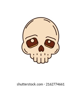 Illustration of a cute Halloween skull. A design element for a poster, postcard, banner, sign, emblem. Vector illustration