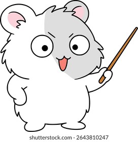 Illustration of a cute hamster with big eyes