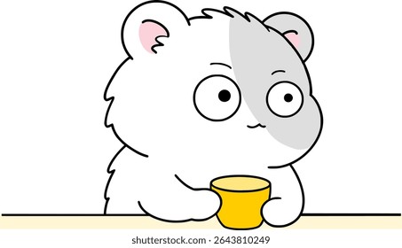 Illustration of a cute hamster with big eyes