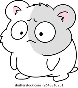 Illustration of a cute hamster with big eyes