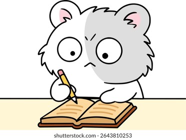 Illustration of a cute hamster with big eyes