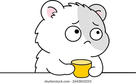 Illustration of a cute hamster with big eyes