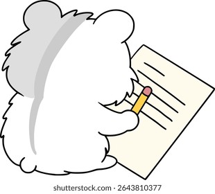 Illustration of a cute hamster with big eyes