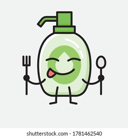 An illustration of Cute Hand Sanitizer  Vector Character