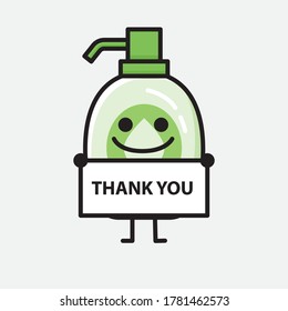 An illustration of Cute Hand Sanitizer  Vector Character