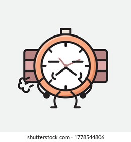 Ilustración de un carácter de vector de reloj de mano