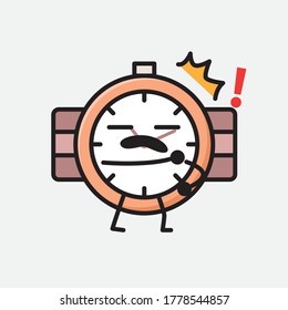 Ilustración de un carácter de vector de reloj de mano
