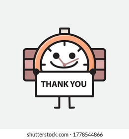 Ilustración de un carácter de vector de reloj de mano