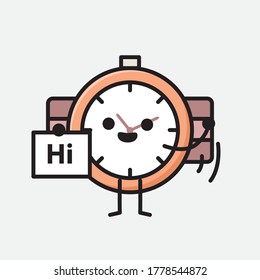 Ilustración de un carácter de vector de reloj de mano