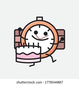 Eine Illustration des Vektorzeichens von Cute-Hand-Watch