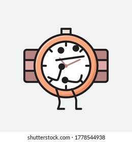 Ilustración de un carácter de vector de reloj de mano