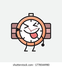 Ilustración de un carácter de vector de reloj de mano