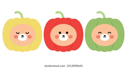 Illustration with cute handwritten bear head. cute flower wallpapers, backgrounds, cards, stickers