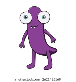 Illustration of cute and happy alien. Halloween vector design isolated